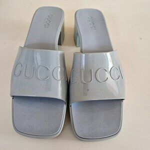 Gucci Blue Jelly Sandals Slide Size 39